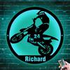 ASD Jewerly Sign neon di decorazioni per piloti motocross personalizzati, segno di metallo motociclistico personalizzato con arte della parete del decorativo a luce notturna a LED, regalo di compleanno di Natale