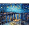 Liziciti - Kit per pittura a mosaico 5D con diamantini, capolavori completi di Van Gogh, ricamo con strass a punto croce per adulti 30x40cm (Notte stellata sul Rodano)