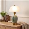 HvKvHvY Moderne lampade vintage da tavolo in ceramica, lampade da comodino retrò tradizionali, classiche lampade cinesi verdi per l'arredamento della casa, soggiorno, camera da letto(04)