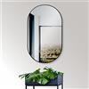 HOKO® Specchio da parete di design ovale 50 x 90 cm con telaio in metallo nero opaco