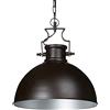 Relaxdays Lampadario a Sospensione Industrial, Lampada Sospesa, Paralume a Campana, 146 x 40,5 x 40,5 cm, Marrone Scuro E27, 40 W, 1 pz (10019223)