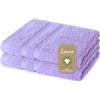 Lavea® 2 Lavette Bagno 30x30 cm in Spugna di Cotone Bio 100% Morbidi e Assorbenti, per Casa Hotel Spa - Ideali anche come Asciugamano Viso e Bidet - Lilla chiaro