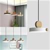 XINYASEE Moderna Plafoniere 3 colori dimmerabili,Lampada A Sospensione LED Tavolo Da Pranzo Lampadario,Metallo Lampadario per Soggiorno Sala Da Pranzo Camera,Lampada a Sospensione Legno (bianco)