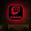 soulglass Etichetta Giocatore Con Nome Utente Personalizzato per Twitch - Lampada Da Parete Personalizzata Luce Notturna a LED Con Interruttore per Cambiare Colore Etichetta Giocatore Regalo in Legno