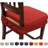 Russo Tessuti Set 6 Cuscini Sedia Coprisedia Imbottiti Vesto Molla Loneta Elastico COLOR 40x40 Bordeaux