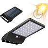 DISCORAMA LAMPIONE SOLARE DA ESTERNO, FARO LED 20W CON PANNELLO A RICARICA SOLARE CON SENSORE DI MOVIMENTO CREPUSCOLARE LUCE FREDDA 42 LED