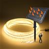 KISUFU 24V 2835 Solar LED Strip Light, 120 LEDs/m IP65 impermeabile 8 modalità solari 1200MAH Striscia luminosa per giardino terrazza cortile Natale matrimonio festa.