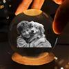 SHENGBEIDZ Sfera Di Cristallo Personalizzata Con Foto 3D Del Tuo Animale Domestico E Base Con Luce LED, Regalo Ricordo Dell'animale Domestico Dei Genitori Degli Sposi, Decorazione Da Tavolo(White Light,6cm)