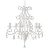 Grafelstein Lampadario SOUTHHAMPTON bianco con cristalli a 6 bracci
