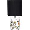 Brubaker Lampada da Tavolo o da Comodino Design Uccello Asiatico - Lampada Cinese con Base in Ceramica - Altezza 29,5 cm, Bianco Nero