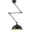 Mengjay Lampadario Cucina a Sospensione con Braccio Regolabile,Vintage Industriale Lampade a Sospensione Paralume in Metallo E27 Lampadari da Soffitto per Camera da letto Soggiorno (Nero)
