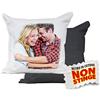 Generico Cuscino Bicolore 40x40 cm Personalizzabile con Foto (Nero)