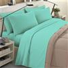 BANZAII TEXTILE INNOVATOR ONLINE Banzaii Completo Lenzuola Invernale Felpate in Flanella Anti-Pilling 100% Cotone, adatto anche ai materassi più alti, 4 pezzi, Matrimoniale Maxi Verdino