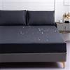 Odot Lenzuolo sotto con Angoli Impermeabile, Tinta Unita Lenzuola Coprimaterasso con Angoli, profondità 30cm, per Letto Singolo Matrimoniale e Una Piazza e Mezza (Grigio Scuro,200x220x30cm)