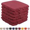 Intimitaly Set 6 Cuscini Sedia Vesto Con Elastico da Schienale Comodi Made in Italy in Cotone Imbottiti e Spessi 6 Cm (6 Bordeaux)