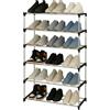 Generico Scarpiera Impilabile 6 Ripiani - Porta Scarpe Salvaspazio in metallo 60x30x90 cm con Giunti Neri, Scaffale Per Scarpe 6 ripiani Organizer Scarpe per Ingresso, Facile Montaggio -104524