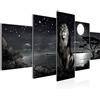 Runa Art Africa Leone Murali Tela Non Tessuta 5 Pezzi Savana Bianco E Nero Camera Da Letto Corridoio 022953c