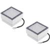 ledscom.de 2 pezzi LED pavimentazione pietra terra luce da incasso CUS per esterni, IP67, angolare, 10 x 10cm, blu