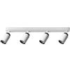 EDO Lampada Faretti da Soffitto Orientabili MALGA DUO 4 GU10 Bianca e Nera, Faretti 4 Luce, Faretto da Parete Interno per Barra, Lampadario Moderna Plafoniera per Camera da Letto Cucina Soggiorno