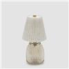 EDG Enzo De Gasperi Enzo De Gasperi Lampada da Tavolo Plisse con LED H 22 Cm D 11,5 Cm IP 20 Sand Scatola Regalo
