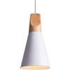 ChaoZan Lampadario a sospensione industriale, stile nordico E27, in legno e alluminio, illuminazione interna, decorazione Lampada a Sospensione ufficio, ristorante, camera, sala da pranzo, Bianco