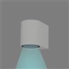 Partenopea® Applique lampada cubo da parete a muro gu10 max 10w led per interno esterno IP65 moderno faretto monoemissione (Tondo Grigio, Luce Fredda 6500K)