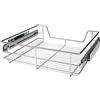 Jago® Cassetto Estraibile per Cucina - Larghezza (30/40/50/60 cm) e Set (1-5) a Scelta, con Guide Scorrevoli, Metallo Cromato - Cestello, Cesto, Cassetto Telescopico