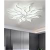 LIYYANG Moderna plafoniera a LED Lampada da soffitto dimmerabile per soggiorno con telecomando Lampadario 72W 6500K Plafoniere a forma di fiore per camera da letto sala da pranzo ufficio (Bianco, 12 teste)