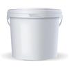 POSH Secchio con coperchio, 10 l, per uso alimentare, bianco, con manico, inodore, ermetico e a prova di perdite, in plastica robusta