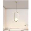 TOT ELECTRIC Lampadario a sospensione Ovale metallo con Sfera in vetro attacco E27 Oro design moderno minimal (132835-O)