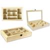VR VETRINEINRETE Vetrineinrete® Bacheca in Legno 8 posti con Porta in Vetro espositore vetrinetta minuterie da Collezione decoupage 30x19x5 cm 53451