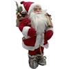 Glac Store Babbo Natale Santa Claus Statuetta disponibile da 60cm a 80cm enorme In diverse versioni Bianco o Rosso Decorazione Natalizia Idea Regalo (Con pacco regalo, 80cm)
