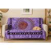 Seamar Copritutto Grande Moon & Sun Viola Copridivano, Copriletto Etnico 210x240cm 80% Cotone 20% Poliestere Telo Mare (Viola)