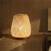 GUANSHAN Lanterna in bambù Lampada da tavolo Lampada da comodino Luce decorativa da tavolo Lampada da tavolo Illuminazione Paralume in bambù per camera da letto, soggiorno, interruttore dimmer