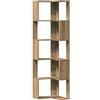 vidaXL Libreria ad angolo, 5 strati, 50 x 50 x 179 cm, in legno di rovere, colore rovere, mobile ad angolo, mobile a pavimento, libreria, colore nero