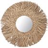 JYCRA Specchio da Parete con Intreccio di Paglia Boho Antico Retrò Bellissimo Specchio da Parete Intrecciato Specchio per Trucco Specchio per Decorazione da Parete per Camera da Letto Dell'hotel(Natura)