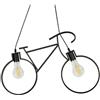 TrAdE Shop Traesio - LAMPADARIO A Sospensione E27 da SOFFITTO A Forma di Bicicletta Lampada Bici A10-31257 - Nero