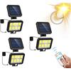 DISCORAMA FARO DA ESTERNO A RICARICA SOLARE, LAMPIONE SOLARE 160 COB LED CON SENSORE DI MOVIMENTO IP65 LUCE FREDDA, LUCE SOLARE CON 3 MODALITA' DI REGOLAZIONE - DISCORAMA® (3X)