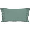PENSIERI DELICATI Coppia di Federe 52x82 cm con Finitura a Due Volani in Tinta Unita, Realizzato 100% in Cotone, Made in Italy, Colore Verde