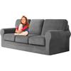 UNBBRRL Copridivano Ektorp Copri Divano in Velluto, Rivestimento Individuale del Cuscino E dello Schienale Salvadivano Lavabile Mobili Protector (Grigio Medio,Grande 3 posti 7 pz)