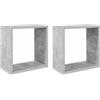 vidaXL Mensole Parete a Cubo 2 pz Grigio Cemento 30x15x30 cm