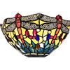 GAUUA Applique da Parete Stile Tiffany Libellula Lampada da Parete in Vetro Colorato Mediterraneo A 1 Luce Lampada da Comodino da Parete per Camera da Letto Comodino