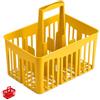 VIRSUS 1 Cestello Portabottiglie in Plastica 8636, misura 31x22x35 cm, Porta bottiglie 6 Scomparti, con manico per trasporto, Impilabile, per uso quotidiano a casa, ufficio, gita, mare (Giallo)