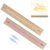 mumisuto 2 Pezzi LED Luci Display Base, 30cm Base Luce Led Legno con USB, Base Rettangolare con Led per Lastra, Espositiva per Lampada da Tavolo, Supporto per Acrilica Vetro Cristallo (Sette Colori)