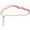 BEHWU Lampada da soffitto a LED a nuvole, soffitto a irraggiamento a 360 °, luce bianca e dimmerabile Optional per ragazzi e ragazze Camera da per classe Plafoniere (50 * 5.7cm Rosa Dimming)