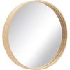 BD ART Specchio da parete rotondo, 50 cm, in legno naturale, stile scandinavo bohémien, accessorio per la casa