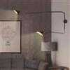 DESHOME Applique con Braccio Orientabile Nero 120cm Lampada da Parete Industriale intage per Interni Lunga Luce a Parete Regolabile, per Soggiorno, Comodino, Studio, Camera dei Bambini, E27 3000K