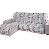 Home Tresor - Copridivano con Penisola Angolare, Reversibile a Cuori, Elastico per Fissaggio, Protezione da Animali Domestici,cm.290x210 Rosso