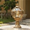 Mengjay Trade Lampione da Esterno，lampada con base in alluminio pressofuso e vetro，Lampione da Esterno a Lunga Durata IP44 Impermeabile E27，Lampada da Esterno Luce da Giardino Percorso vialetto (Oro)