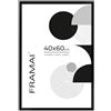 FRAMAI® Cornice portafoto 40 x 60 cm, nero, in MDF ecologico, con plexiglas infrangibile, gancio di sospensione e supporto